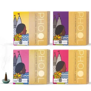 PHOOL Natural Incense Cones Pack of 4