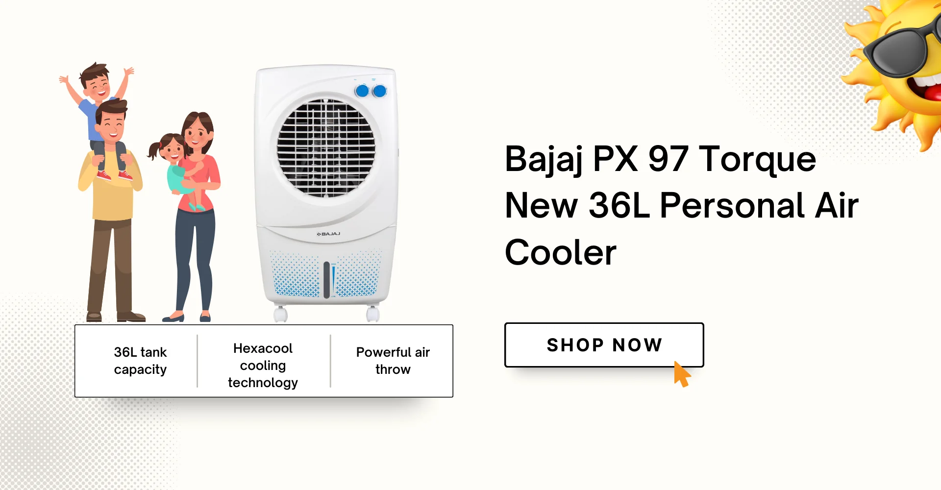Bajaj PX 97 Torque New 36L Personal Cooler