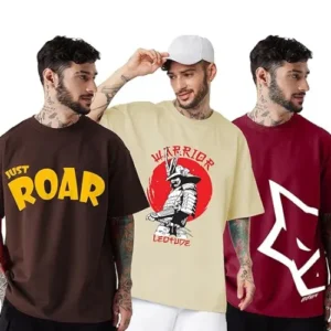Men Half Sleeve Oversized T-shirt (Pack Of 3)