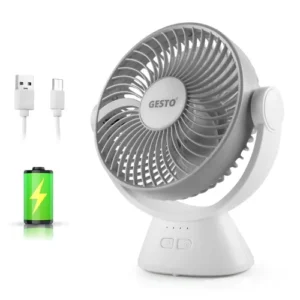 6 Inch Rechargeable Table Fan with LED Light