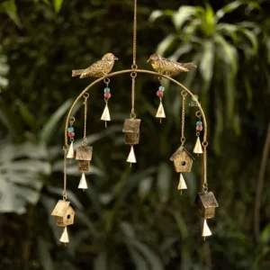 DULI Metal Windchime Wall Hanging, Golden