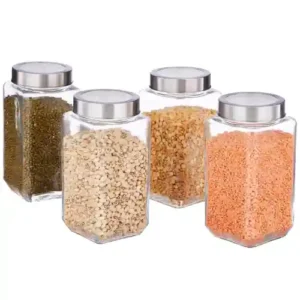 Set of 4 Glass Jars – 850 ml – BPA-free