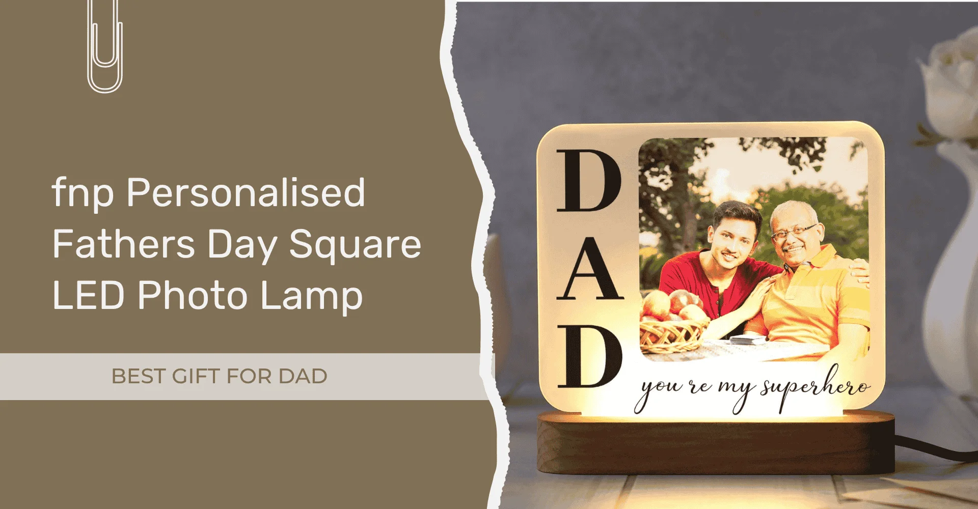fnp Personalised Fathers Day Square LED Photo Lamp