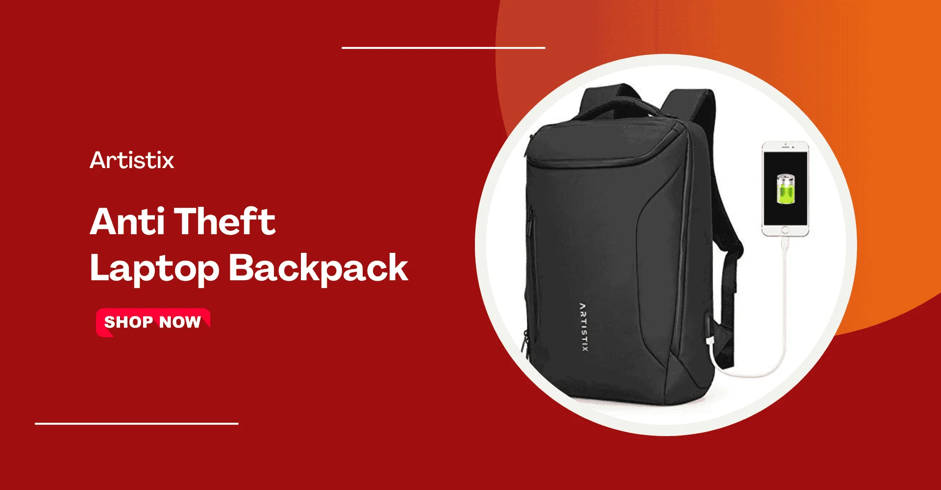 Artistix Anti Theft laptop backpack