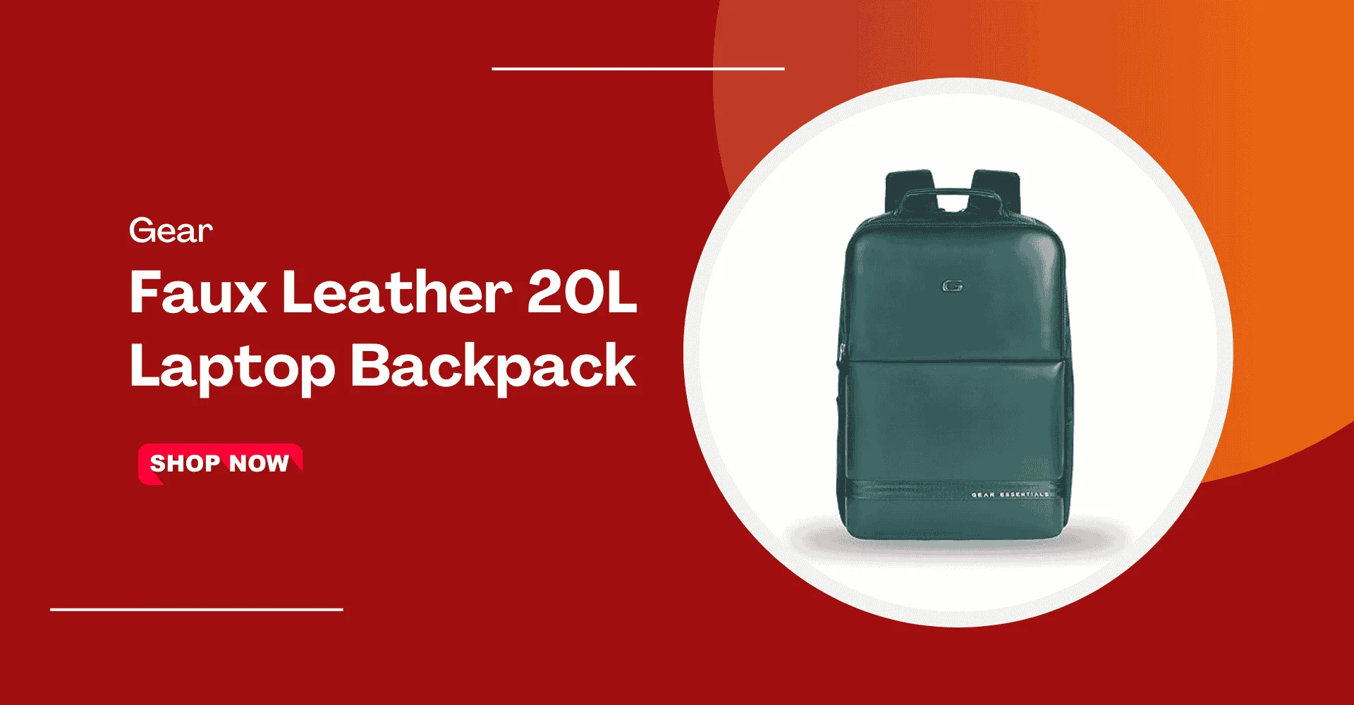 Gear Faux Leather 20L laptop backpack