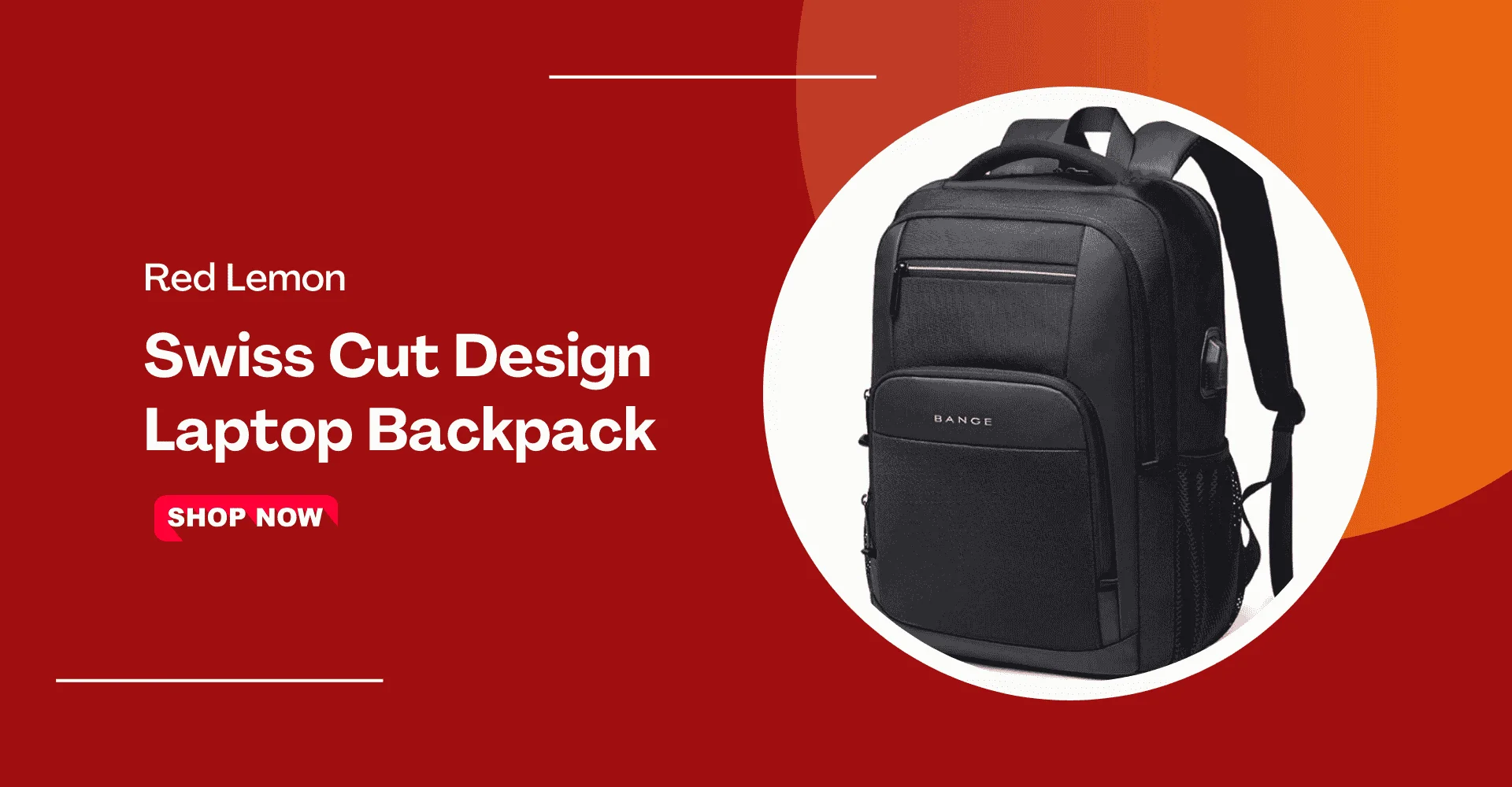 Red Lemon Swiss Cut Design laptop backpack