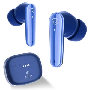 pTron Bassbuds Prism TWS Earbuds (Blue) 