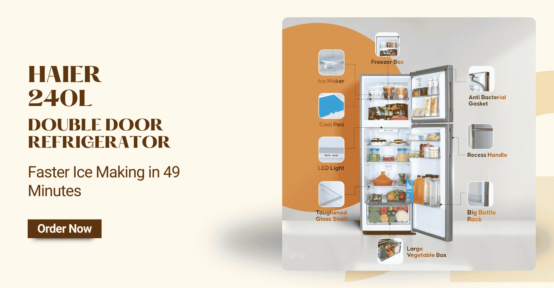 Haier double Door Refrigerator