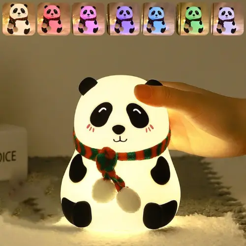 Rechargeable Silicone Panda Night Light for Kids