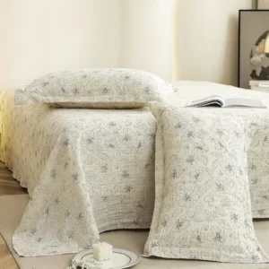 Story@Home King Size Bedsheet White & Grey
