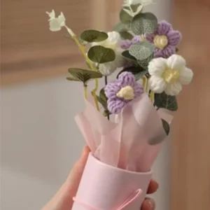 1pcs Artificial Crochet Flower Bouquet