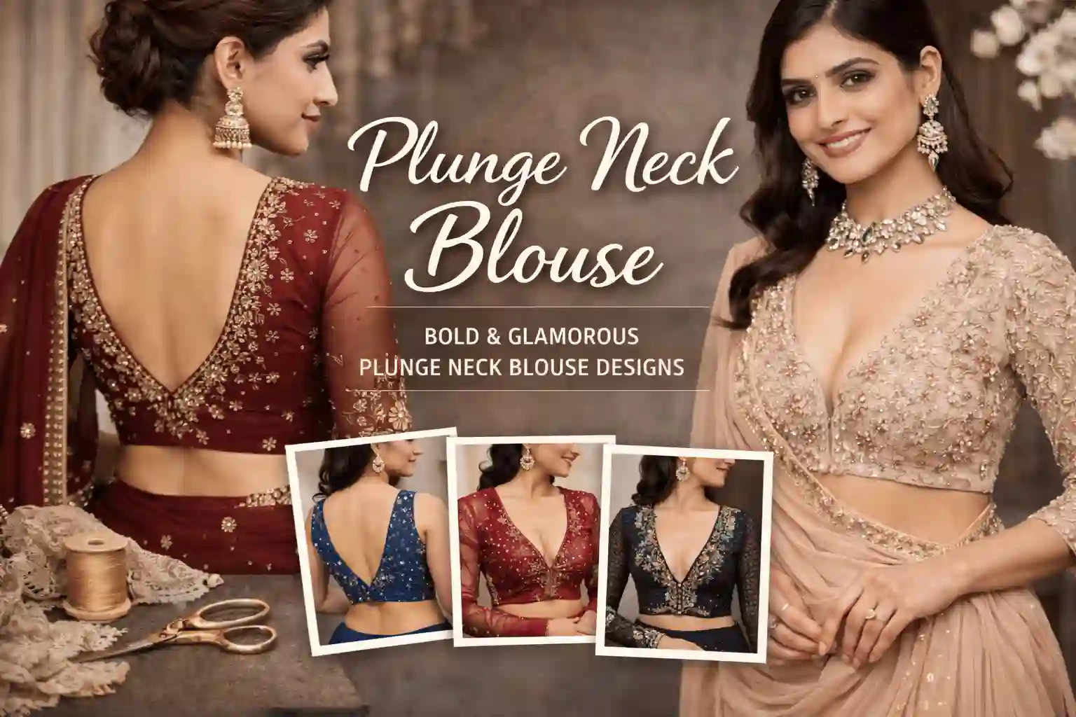 Plunge Neck Blouse