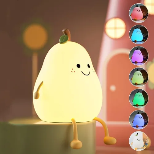  Rechargeable Silicone Pear Night Lamp