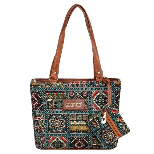 Storite Women’s Tote Bag With Leather Handles