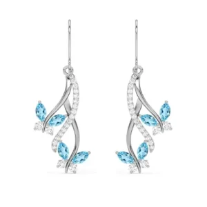 Clara Silver Butterfly Pendant Earring Chain