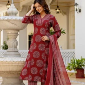 Anouk Women Printed Regular Cotton Kurta 