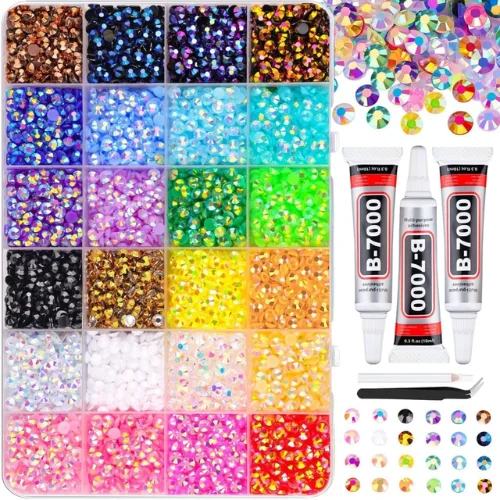 24000Pcs Resin Nail Art Rhinestones Bedazzling Kit