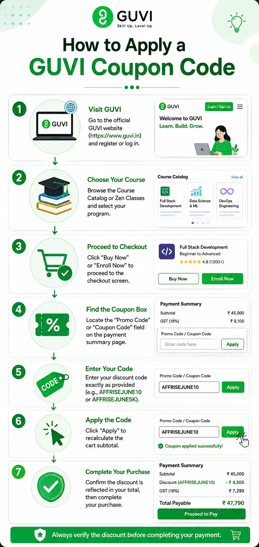 GUVI How to Apply a GUVI Coupon Code