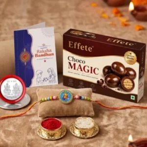 Ganesh Rakhi Combo with Choco Magic Pack of 5 Rakhi