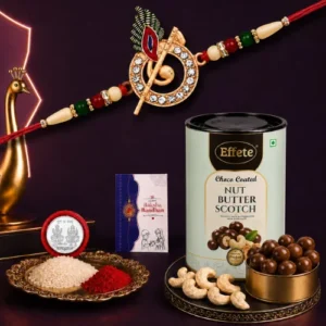 Murli Flute Rakhi for Brother with Choco Coated Nut