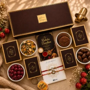 NutriSnacsBox Luxury Rakhi Brown Hamper for Brother