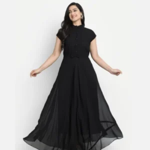 Vastani Enterprise Bow Detailed Georgette Maxi Dress