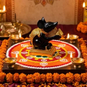 Mushak Raj Idol for Ganesh Chaturthi Pooja – (Resin 6 cm)
