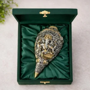 Pure Silver Plated & 24K Gold Plated Ganesh Shankh |