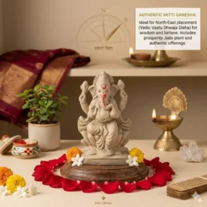 SAUDEEP INDIA 6 Inch Mitti Ganesh Idol