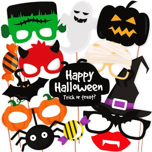 Hand Made 14 Pcs Halloween Party Prop Photo Booth