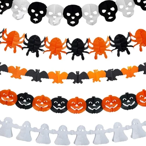 PT 4 Set Garland Decorations Halloween Bat Hanging Decor