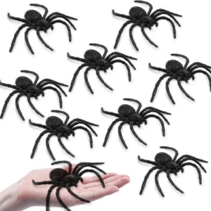 Spiders Halloween Decorations 08PCS Black Large Spider